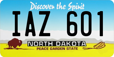 ND license plate IAZ601