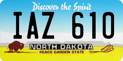 ND license plate IAZ610