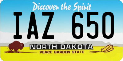 ND license plate IAZ650