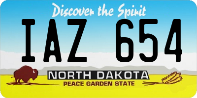 ND license plate IAZ654