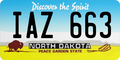 ND license plate IAZ663