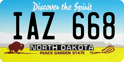 ND license plate IAZ668