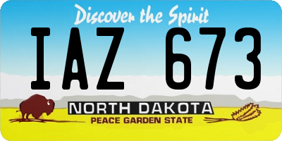 ND license plate IAZ673