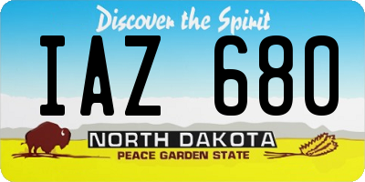 ND license plate IAZ680