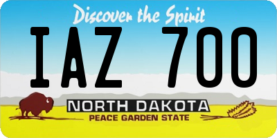 ND license plate IAZ700