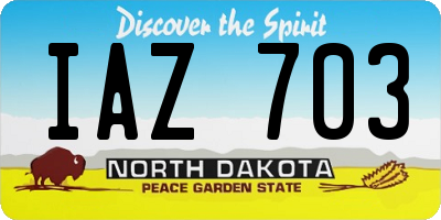ND license plate IAZ703