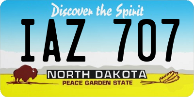 ND license plate IAZ707