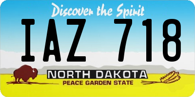 ND license plate IAZ718