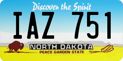 ND license plate IAZ751