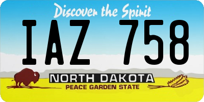 ND license plate IAZ758