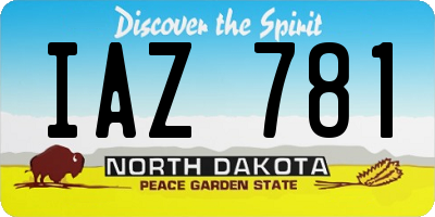 ND license plate IAZ781