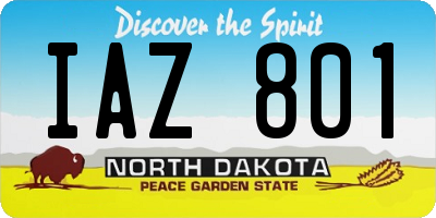 ND license plate IAZ801