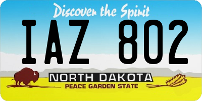 ND license plate IAZ802
