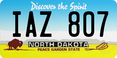 ND license plate IAZ807