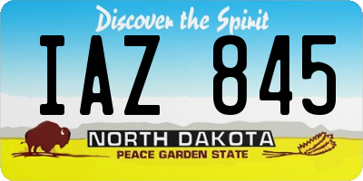 ND license plate IAZ845