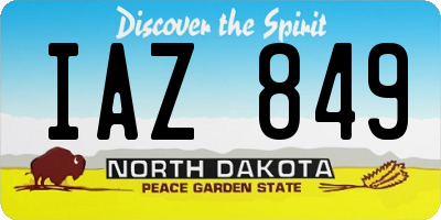ND license plate IAZ849