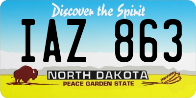 ND license plate IAZ863
