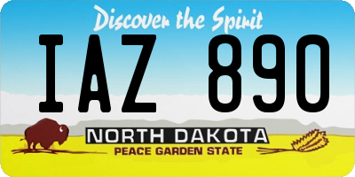ND license plate IAZ890