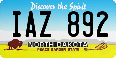 ND license plate IAZ892