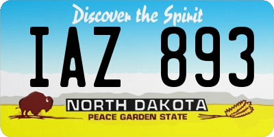 ND license plate IAZ893
