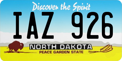 ND license plate IAZ926