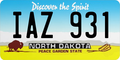 ND license plate IAZ931