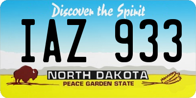 ND license plate IAZ933