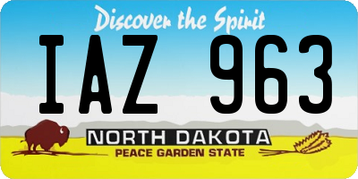 ND license plate IAZ963