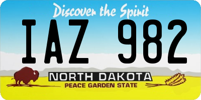 ND license plate IAZ982