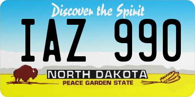 ND license plate IAZ990