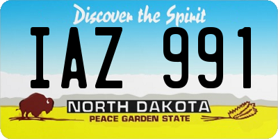 ND license plate IAZ991
