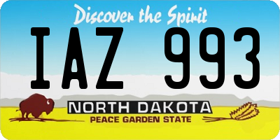 ND license plate IAZ993