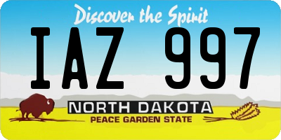 ND license plate IAZ997