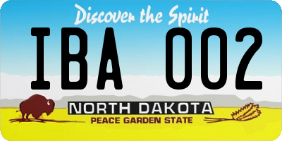 ND license plate IBA002