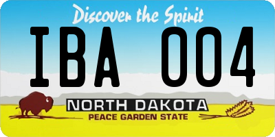 ND license plate IBA004
