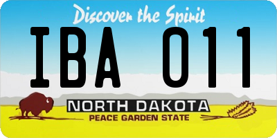 ND license plate IBA011