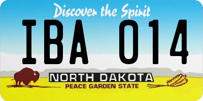 ND license plate IBA014