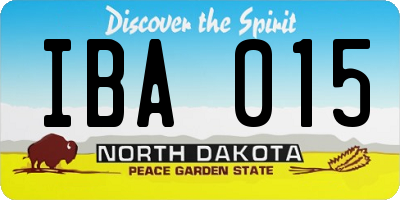 ND license plate IBA015