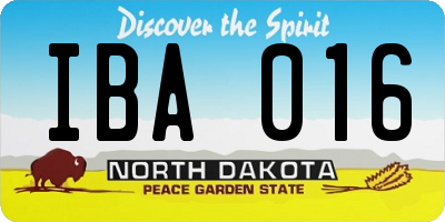 ND license plate IBA016
