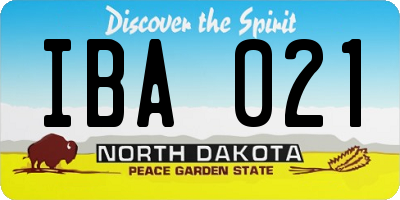 ND license plate IBA021