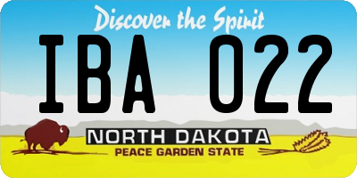 ND license plate IBA022
