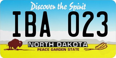 ND license plate IBA023