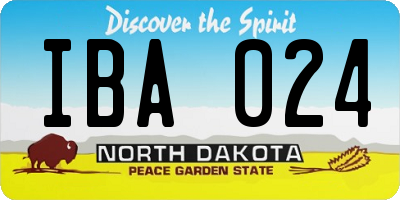ND license plate IBA024