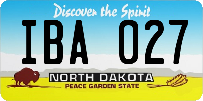 ND license plate IBA027
