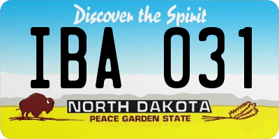 ND license plate IBA031