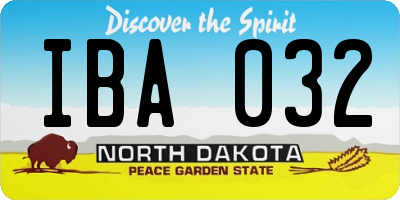 ND license plate IBA032