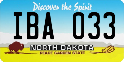 ND license plate IBA033