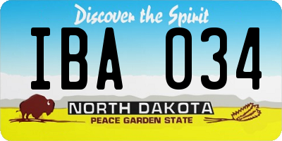 ND license plate IBA034