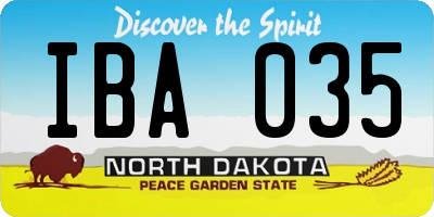 ND license plate IBA035