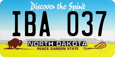 ND license plate IBA037